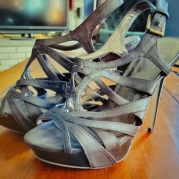 Shi by Journeys strappy  platform spike heels - Picture 1 of 16